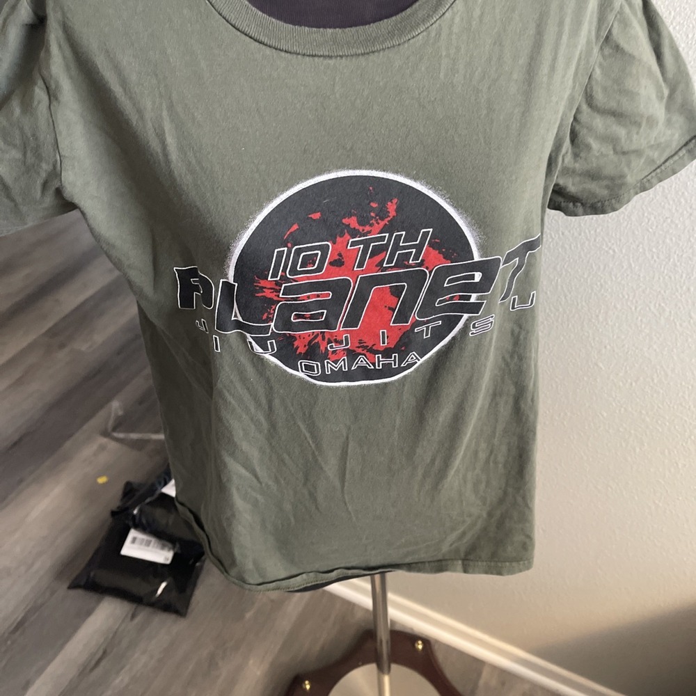 Anvil 10th Planet Jiu Jitsu Omaha Men Tshirt Size M Green